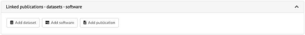 Linked publications - datasets - software