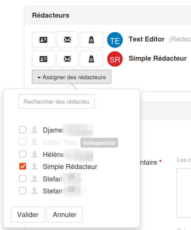 Assigner des rédacteurs