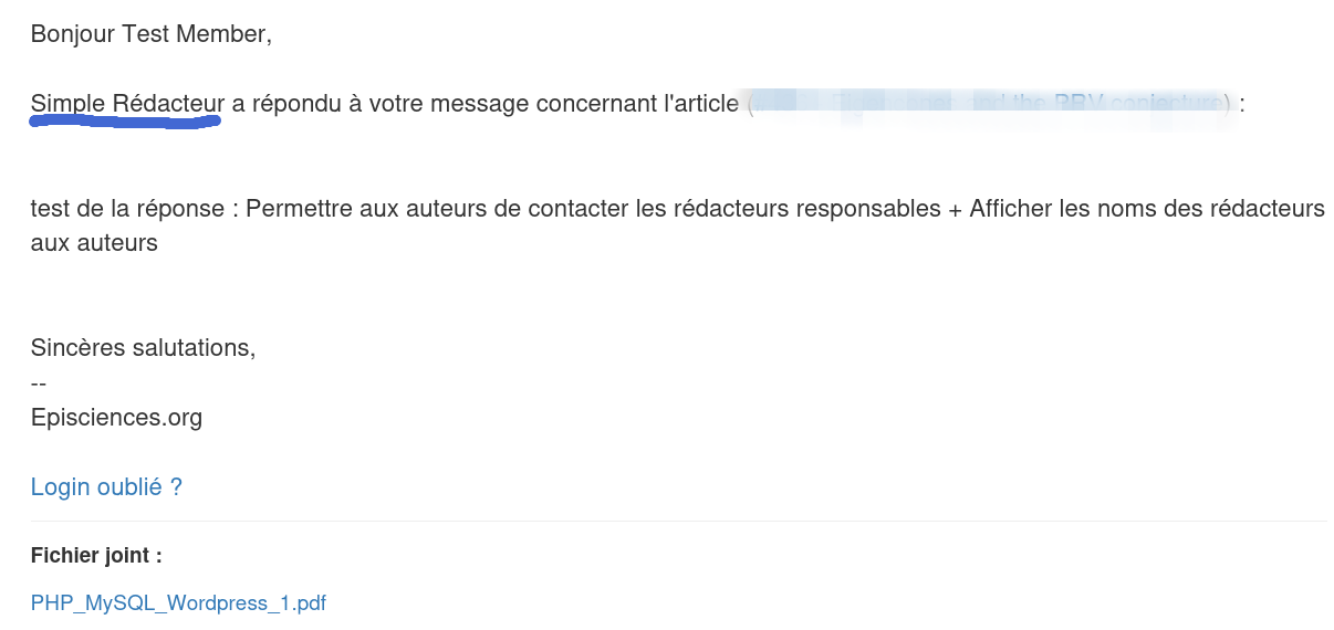 Notification par email