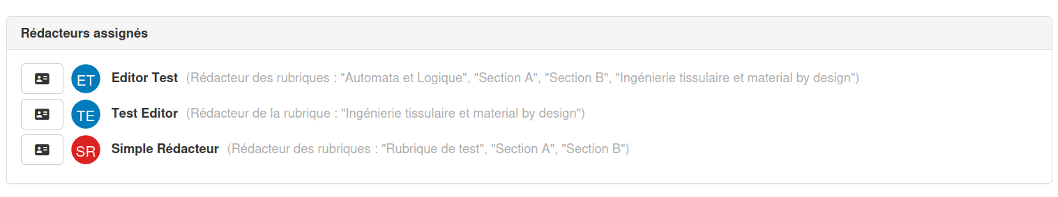 Rédacteurs assignés