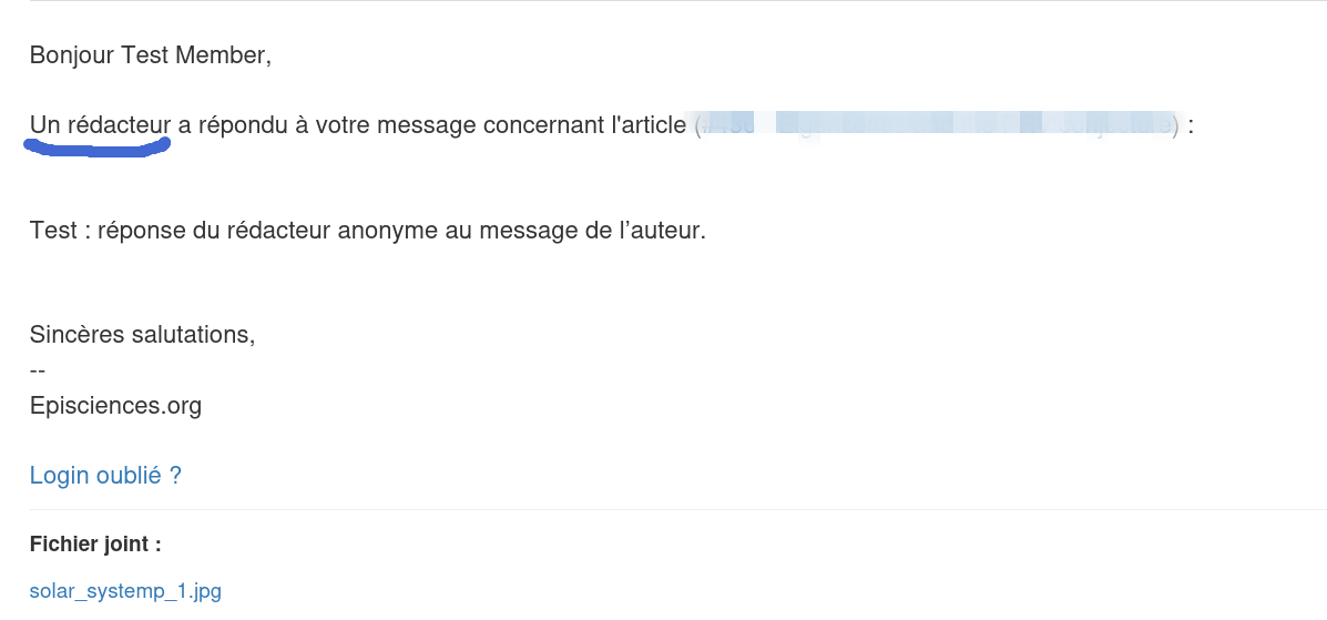 Notification par email