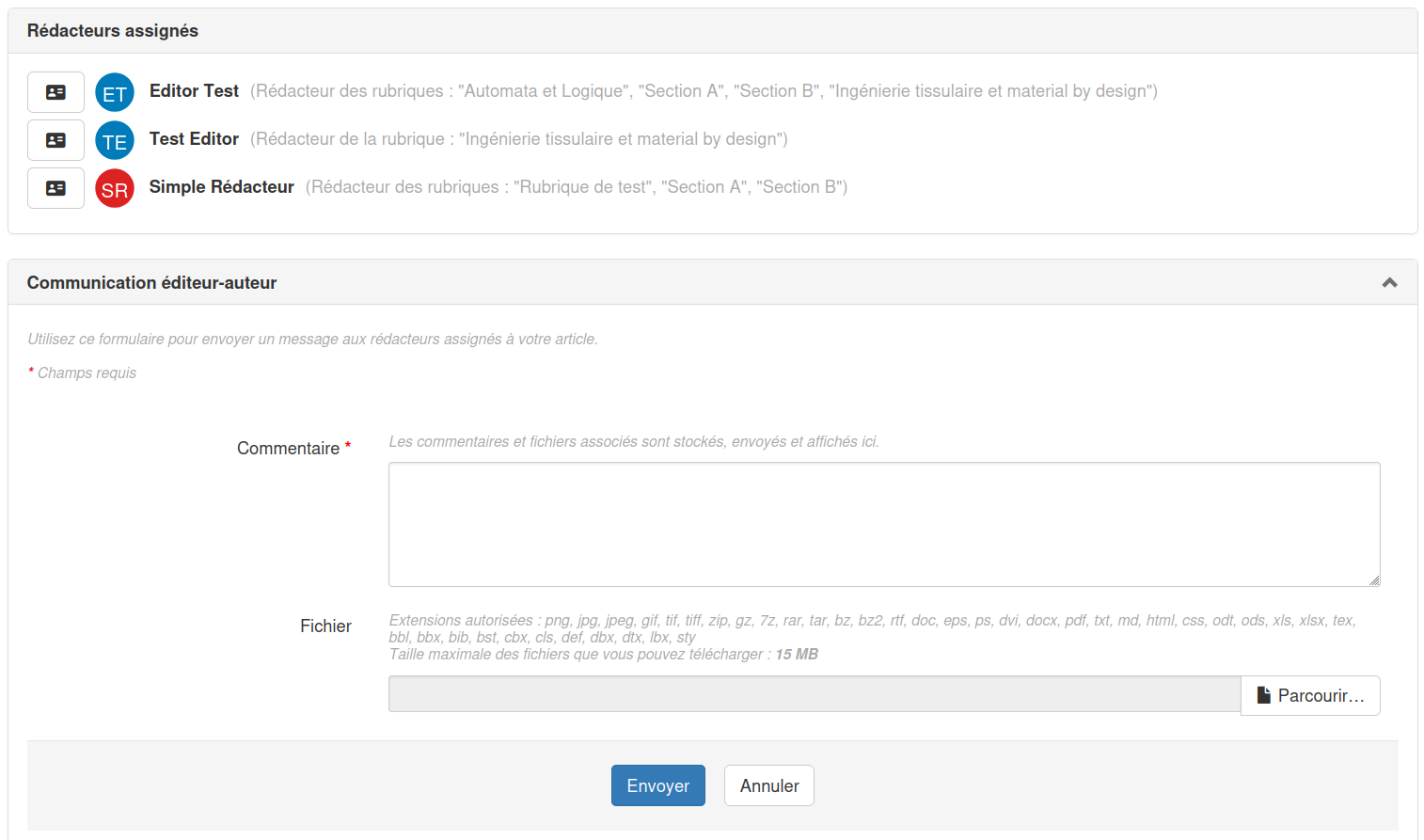 Blocs rédacteurs et communication