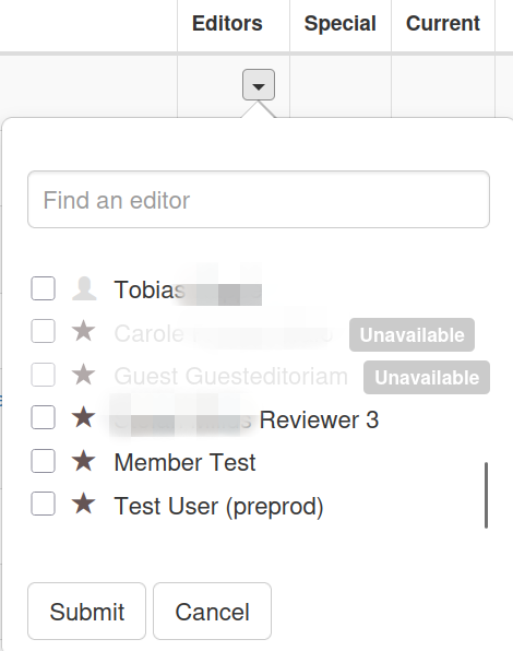 Volume editor assignment