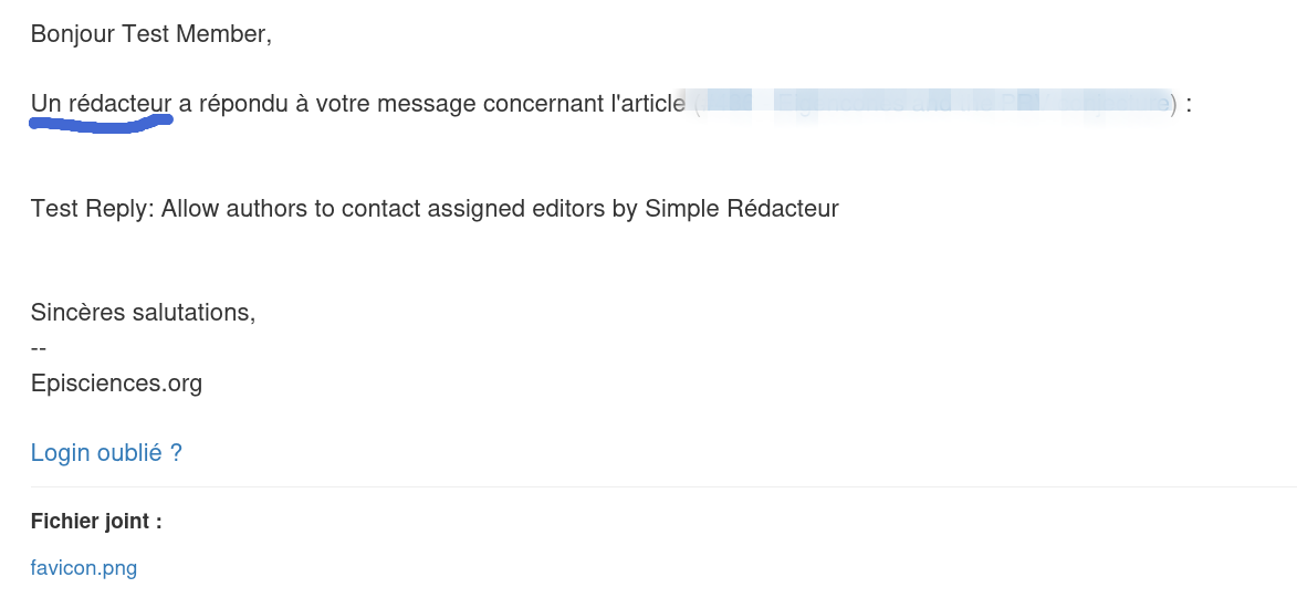 Notification par email avec rédacteur anonymisé Notification par email